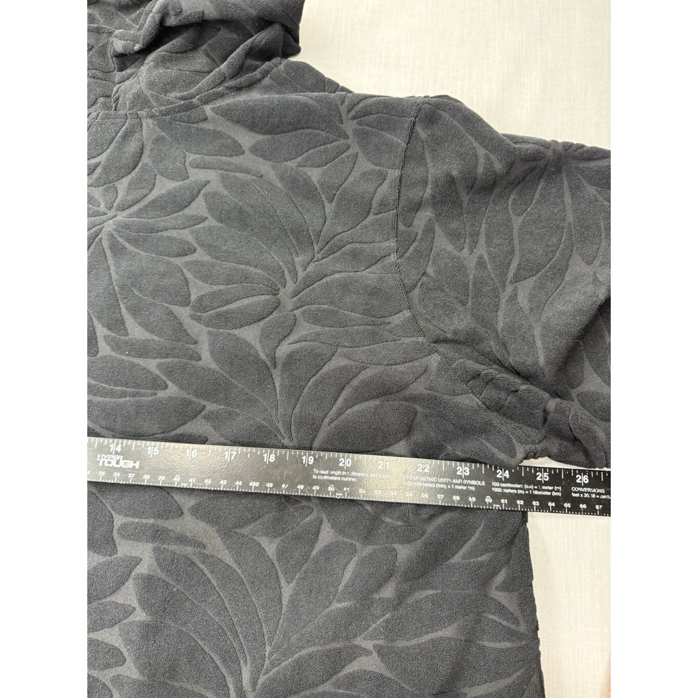 Cover 2 Cover Hooded Zip Swim Cover Up Dress Black Floral Terry Textured 22/24 - Picture 9 of 11